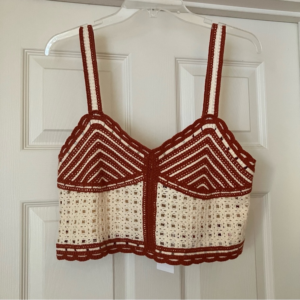 JASON WU Crochet Knit Crop Top 10 NEW NWT